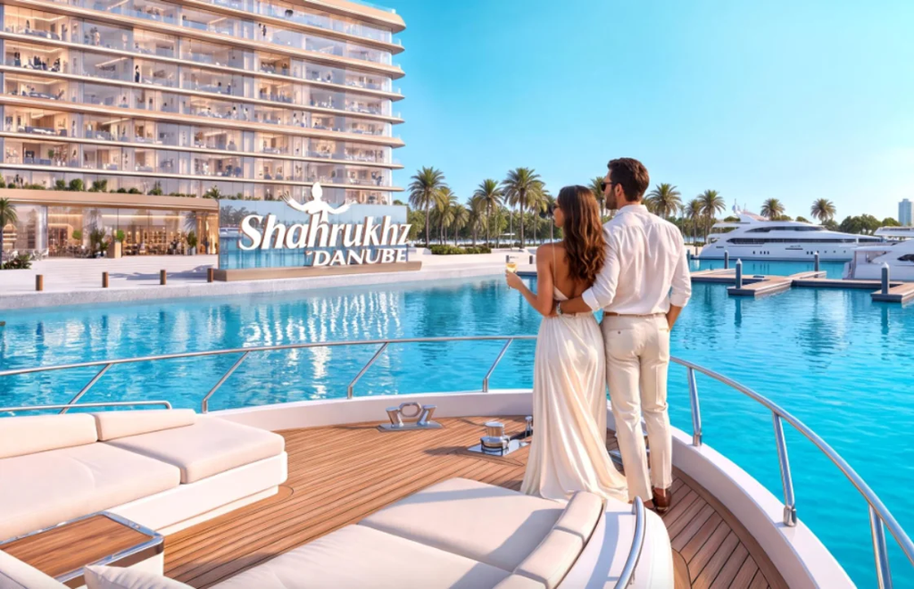 Shahrukhz Residences by Danube tower on the Dubai Maritime City waterfront